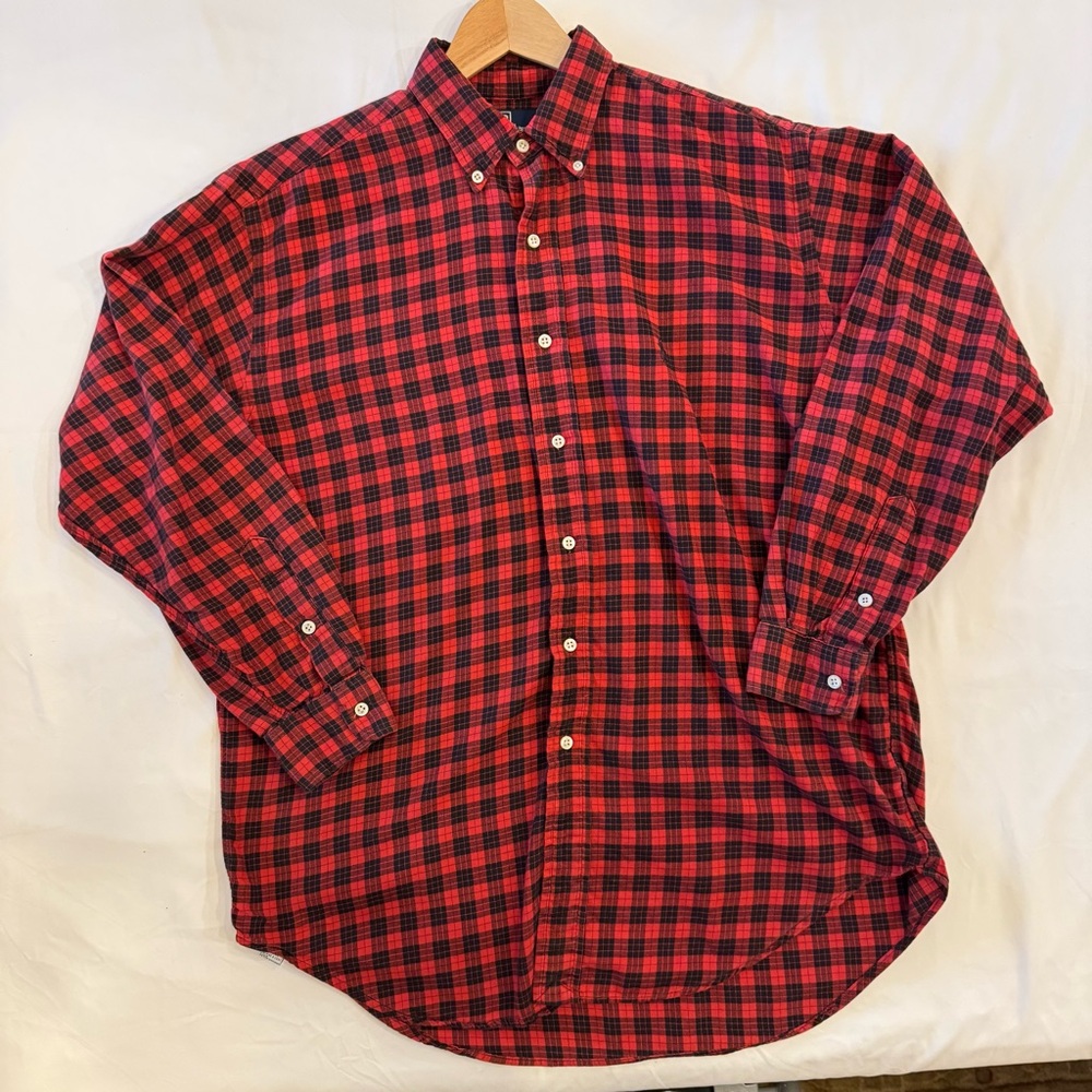 Polo by Ralph Lauren Red and Black Casual Button Down Shirt